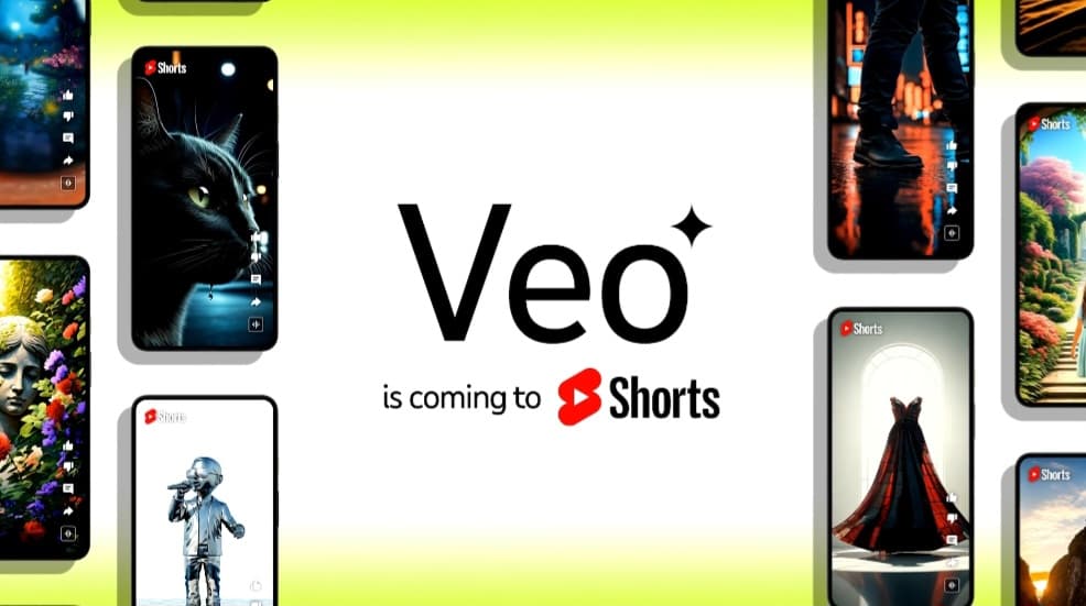 الإعلان عن دمج Veo من Google DeepMind في ميزة YouTube Shorts.