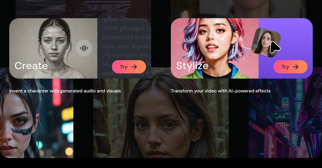 ميزتي "Create" لتوليد فيديو صوتي من الصور، و "Stylize" لتحويل الصور إلى تأثيرات ومقاطع صوتية متحركة
