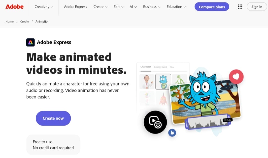 Adobe Express Animation: إنشاء رسوم متحركة تتكلم بالذكاء الاصطناعي مجانًا